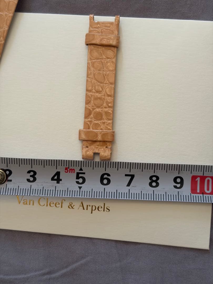 ヴァンクリ 時計ベルト 純正 クロコ ピンクベージュ