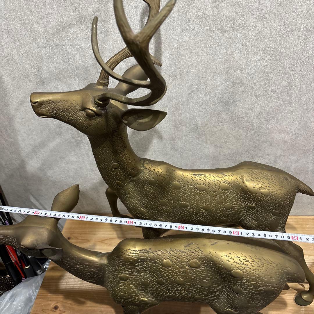 金属製　鹿の親子2体セット