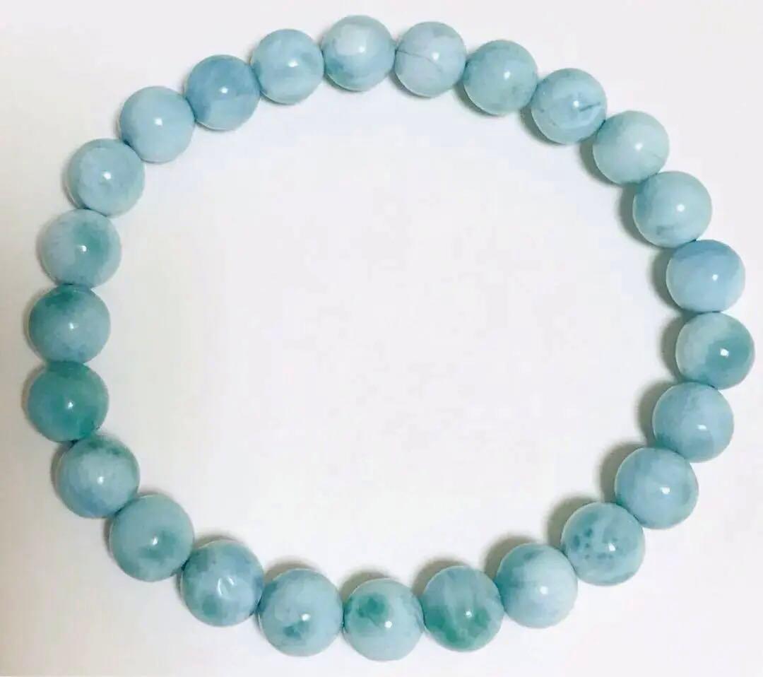 ラリマー　ブレスレット　７.５mm 内周１６cm