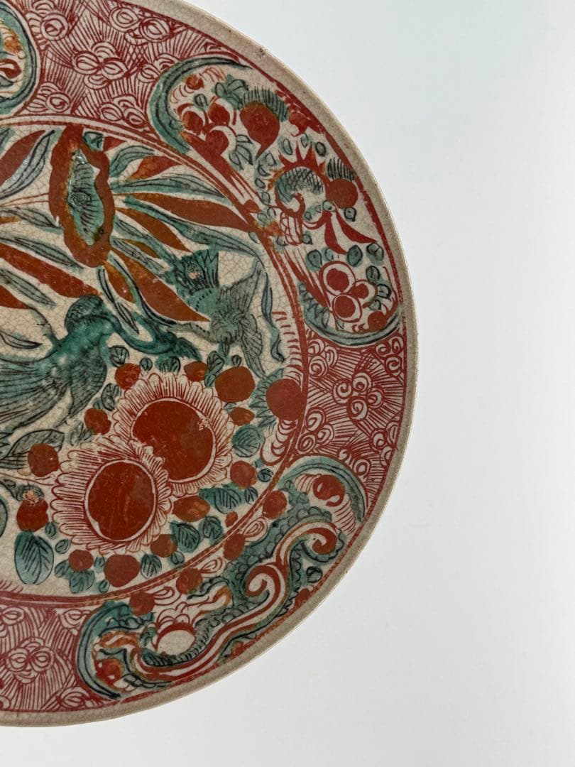 古犬山 孔雀紋大皿 アンティーク 送料込み250702 - メルカリ