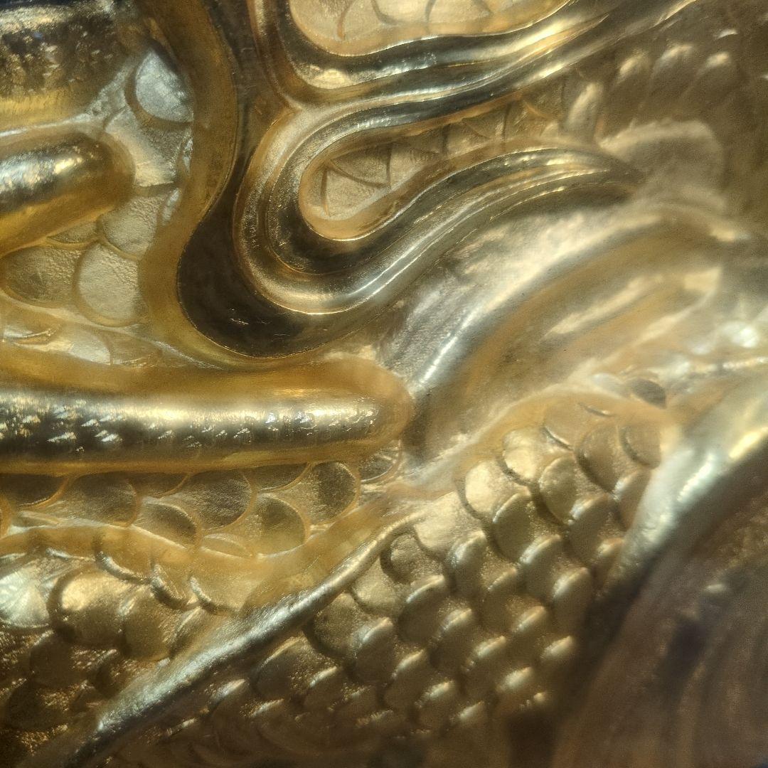 希少 松庵 純金純銀鍍金 昇龍 縁起物