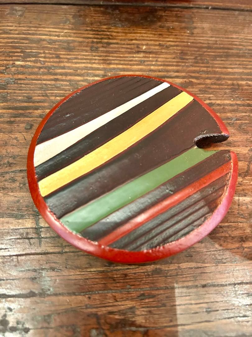 [新品未使用品] 漆器 椀 さじスプーン付き 多彩なストライプ