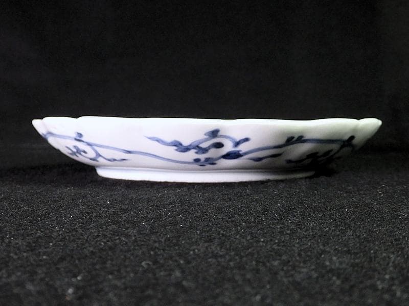 古伊万里　染付　松林に松竹梅の図　６寸半皿　C743AS-BQy