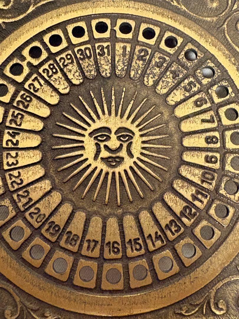 vintage】真鍮製 太陽カレンダー 置き型