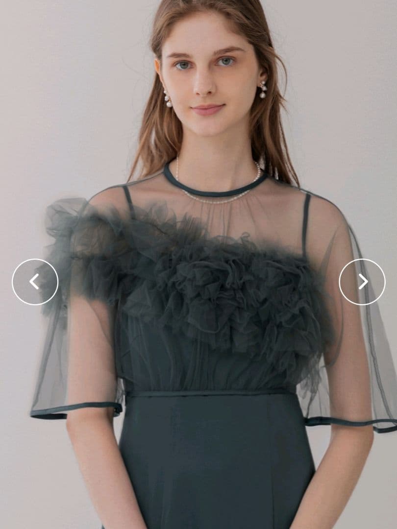 Leja ボリュームチュールパイピングフレアドレスワンピース