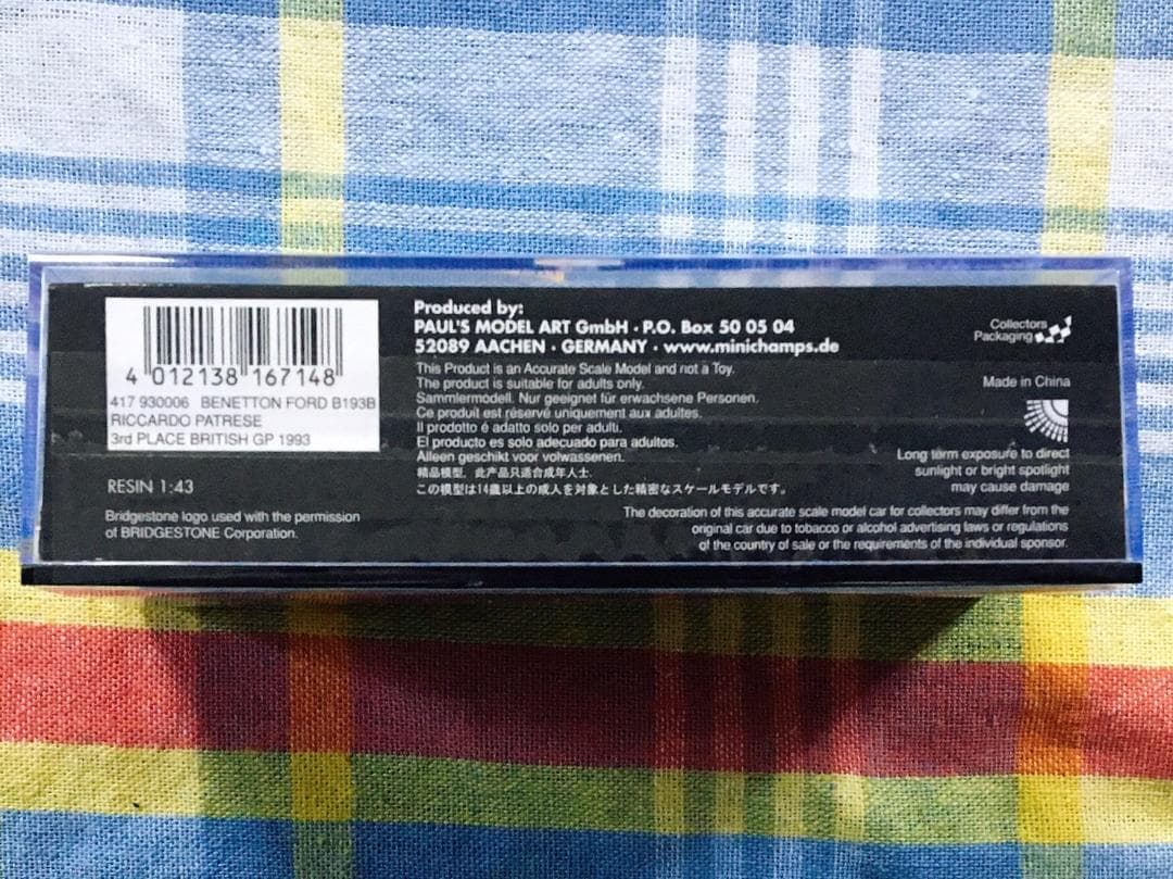 ミニチャンプス 1/43 ベネトン・フォード B193B パトレーゼ /200