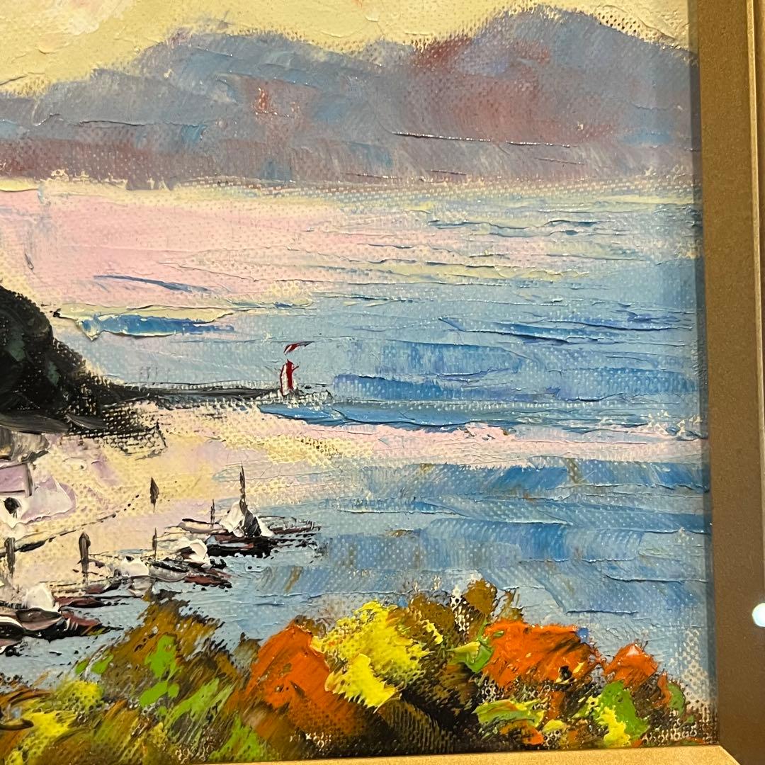 真作　西垣輝夫　にしがきてるお 室津風景　Japanesetraditional