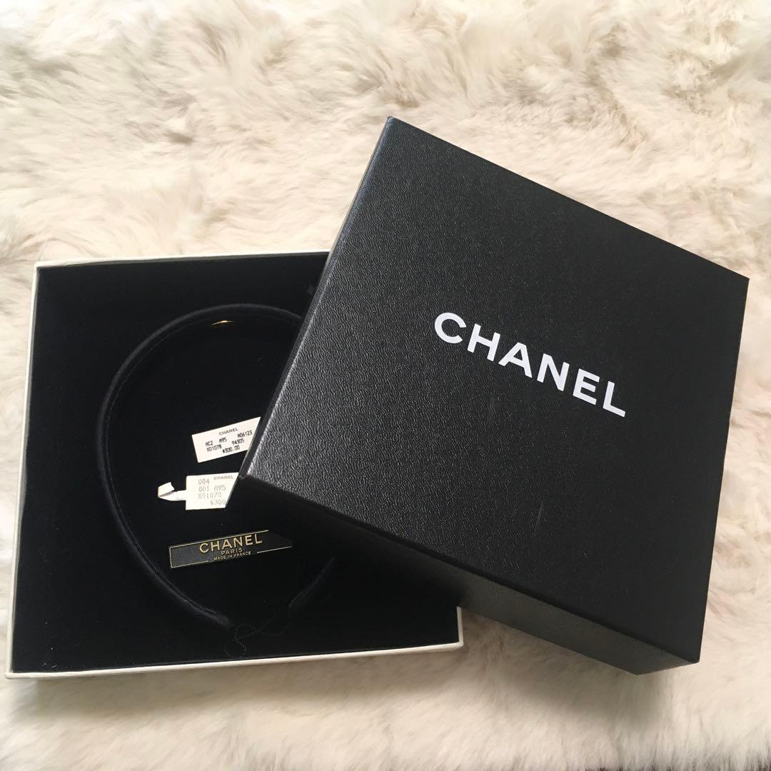【箱あり美品】CHANEL/リボンカチューシャ/ヘアバンド/クラシック/レトロ