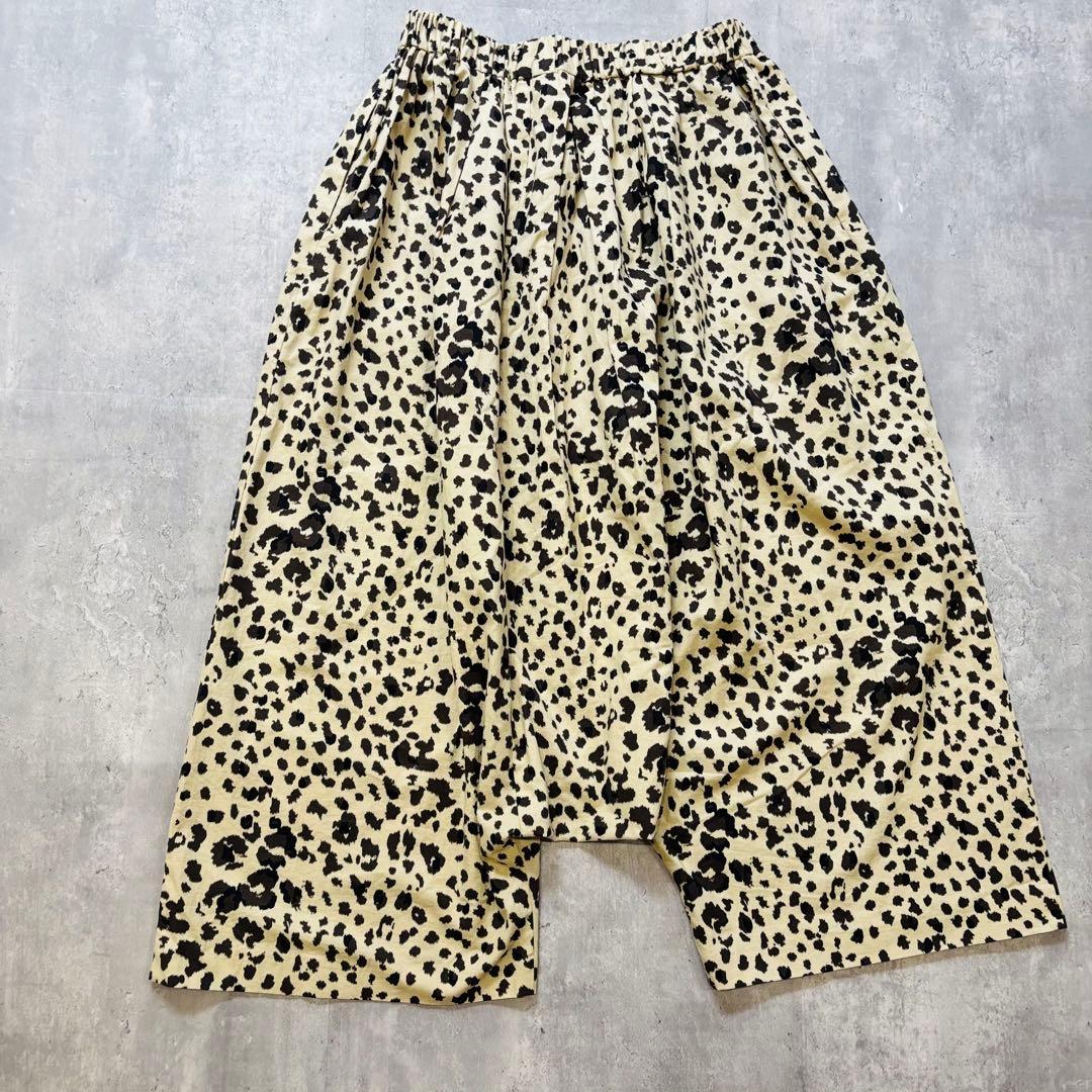 【mizuiro ind】レオパードプリントワイドサルエルパンツ ベージュ　2