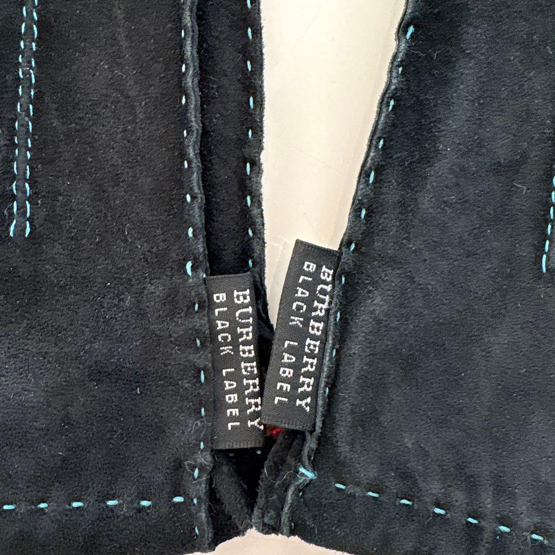 お値下げ！BURBERRY BLACK LABEL スエード手袋 ブラック