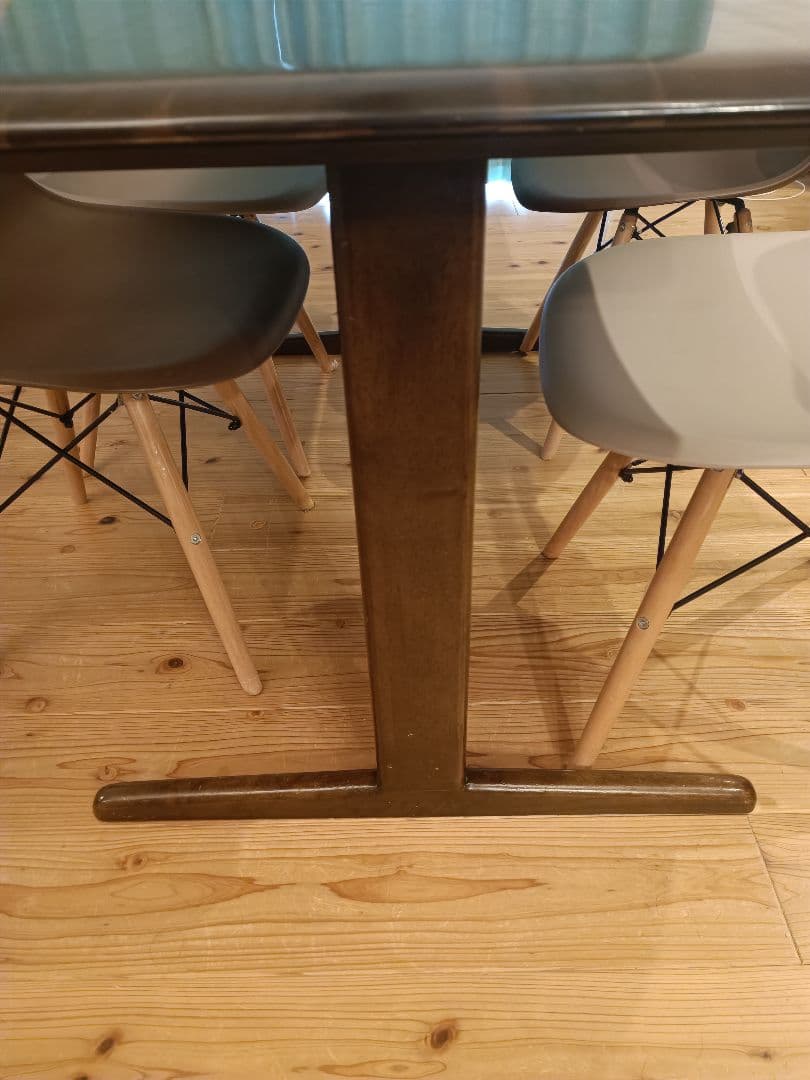 【福岡市＆近郊限定】ダイニングテーブル ダークブラウン 4脚付き