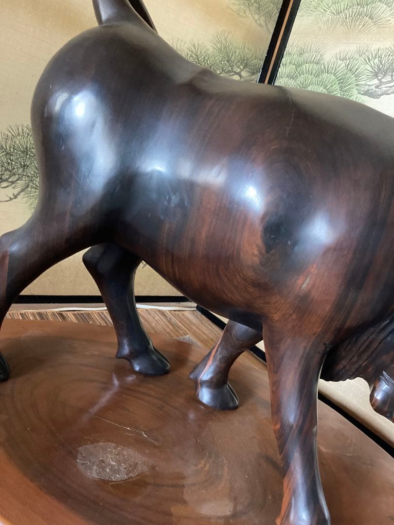 インテリア 和室家具 牛 雄牛 銘木 - コレクション最高