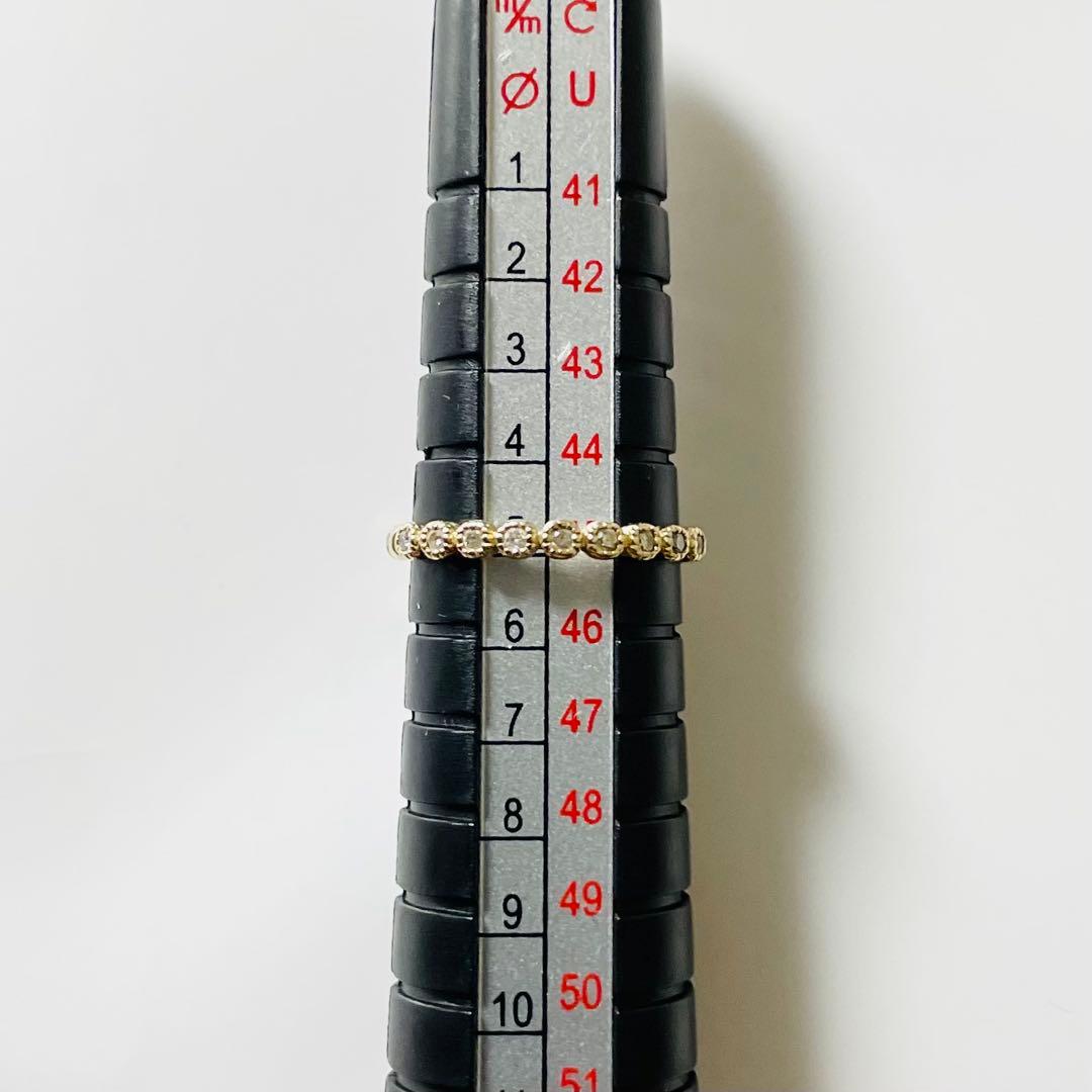 TAKAPONagete K10イエローゴールド ダイヤリングピンキー5号