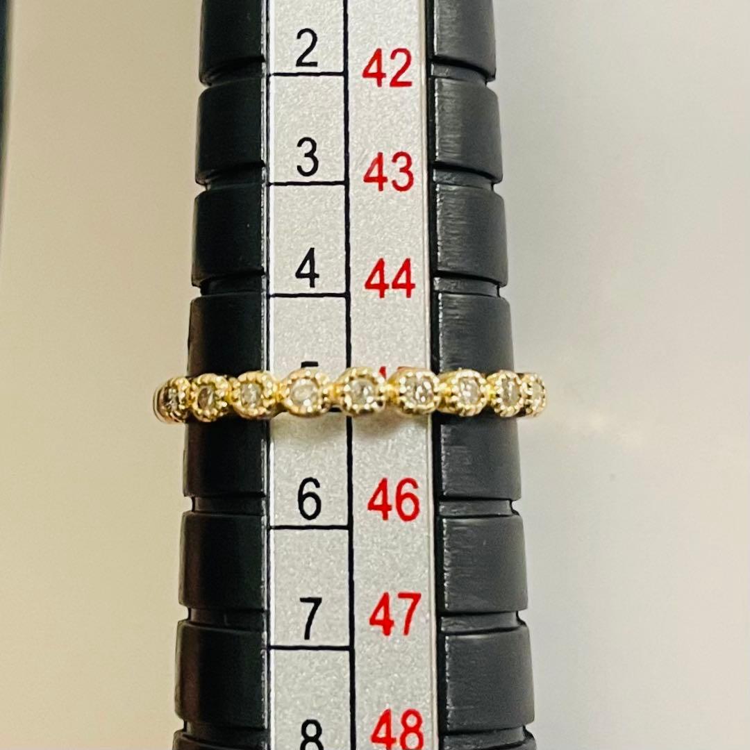 TAKAPONagete K10イエローゴールド ダイヤリングピンキー5号