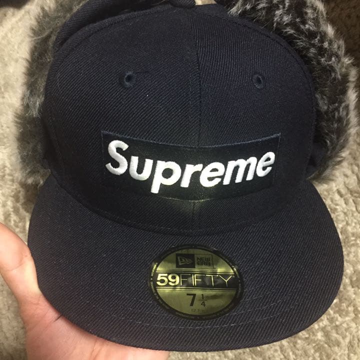Supreme ネイビー キャップ59FIFTY 7 1/4