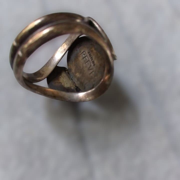 ヴィンテージ スターリングシルバー L. Reeves ターコイズ石 リング
