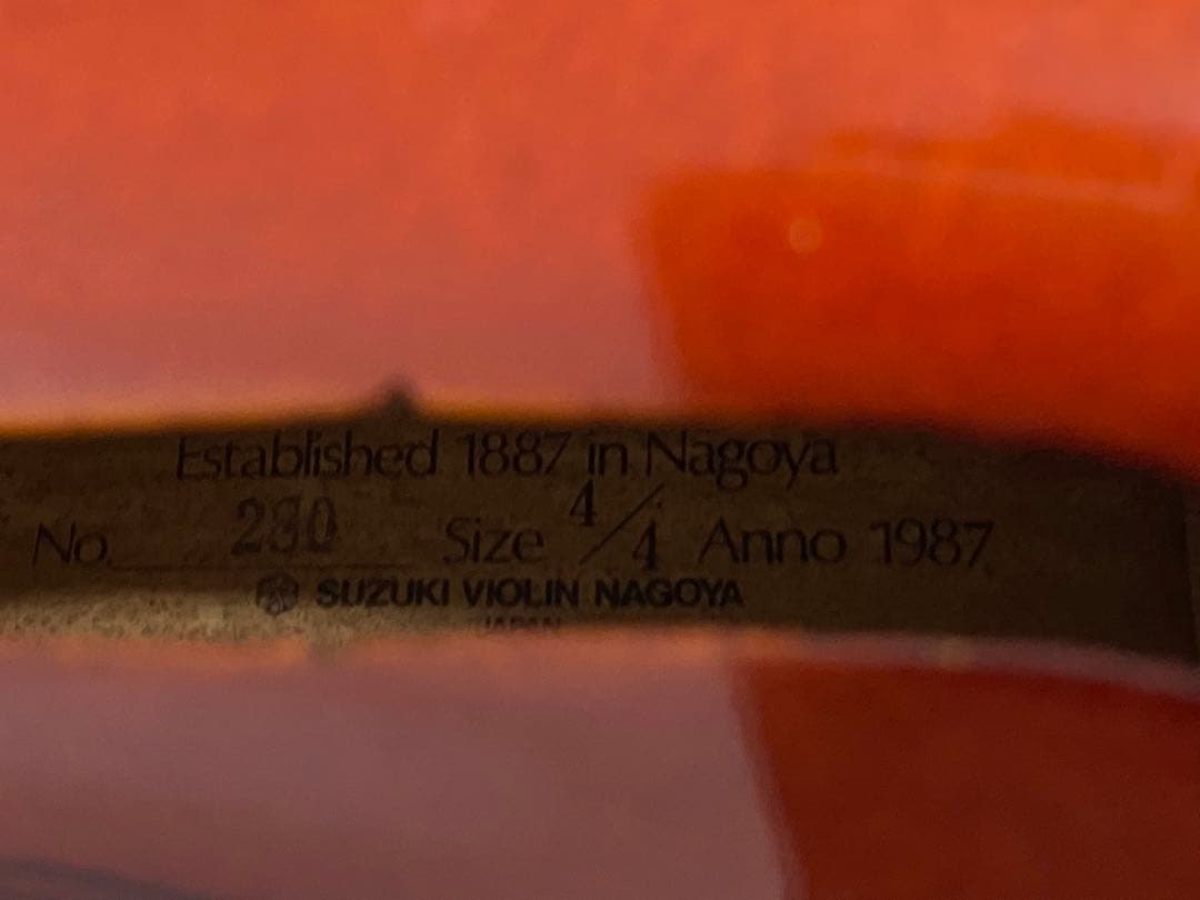 SUZUKI スズキ バイオリン No.280 4/4 1987年製　ケース付き