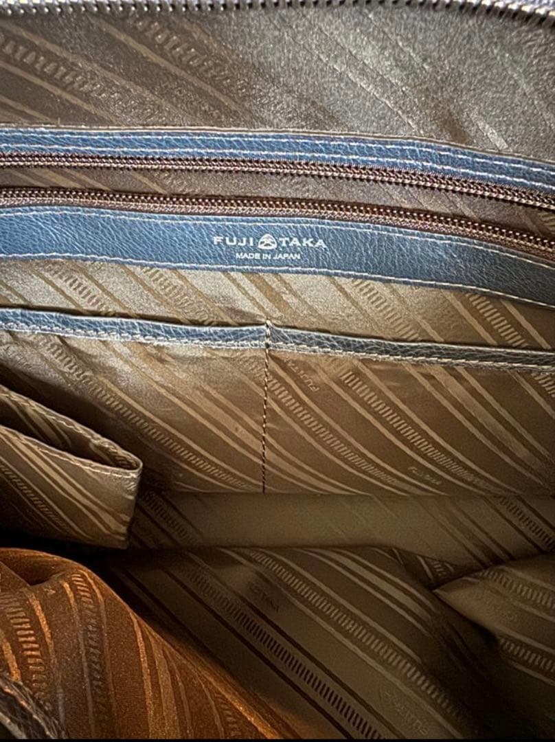 Fujitaka カルクレザー トートバッグ　A4 ビジネス　グレー