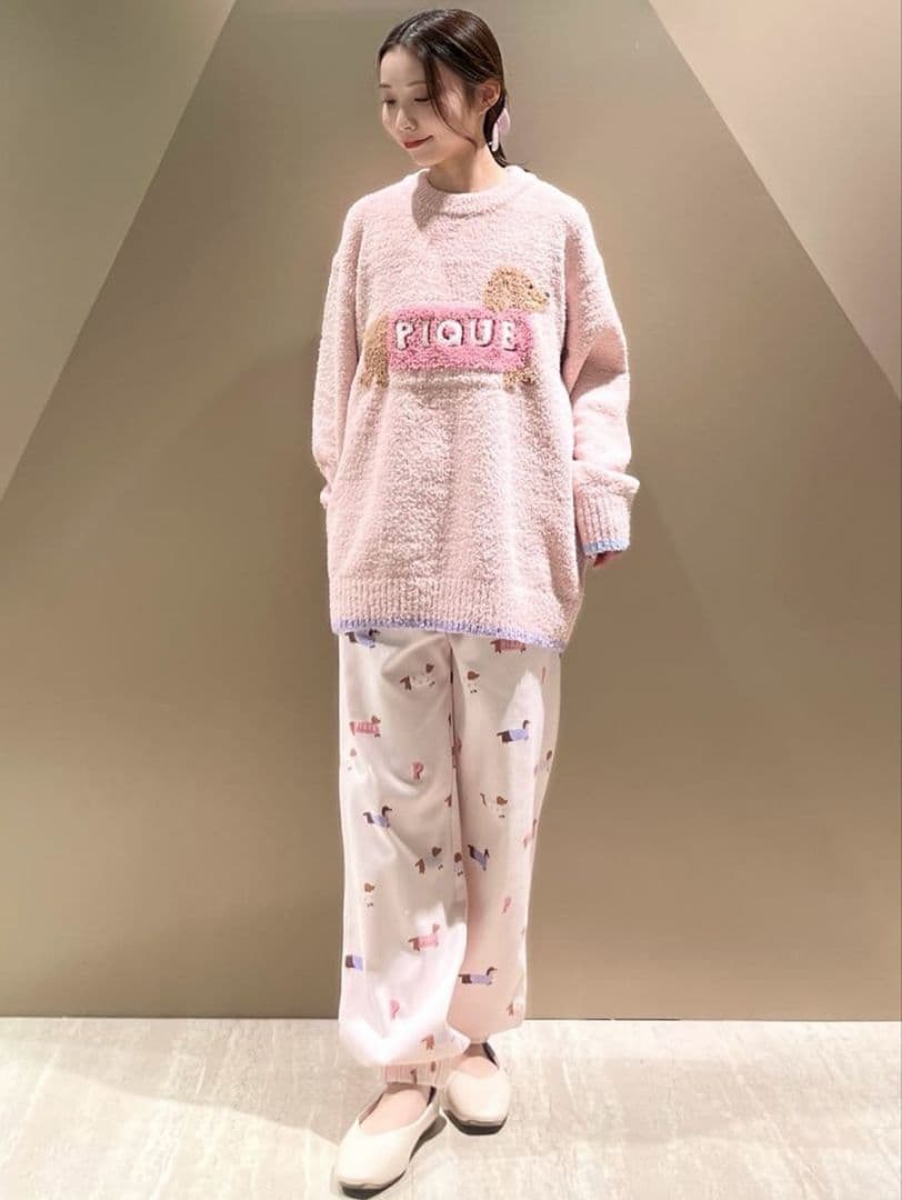 新品✨ジェラピケ ベビモコダックスフンドジャガードプルオーバー PNK