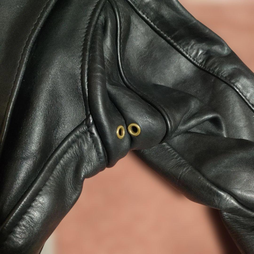 美品 別注希少モデル 短丈ゴールドジップ 643E Schott 襟付34 - メルカリ