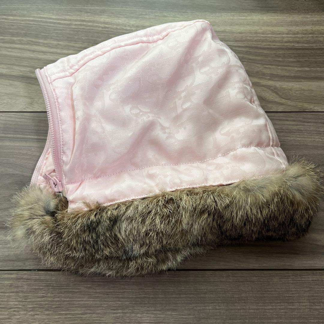 ベビーディオールのダウンコート　3way ピンク　フード取り外し可