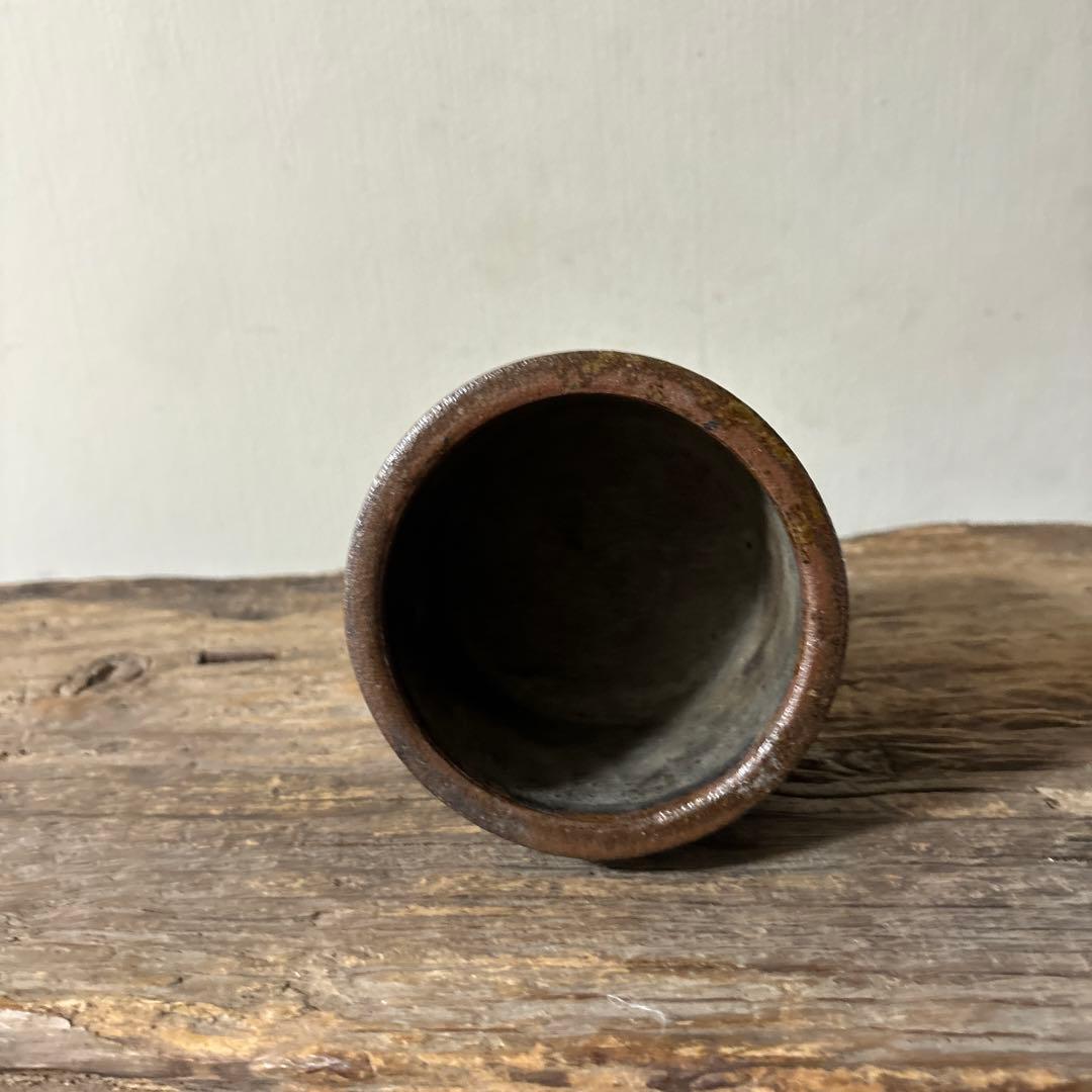 雰囲気のある古い九州民窯 古高取 火入れ 古道具 古唐津 花入検: