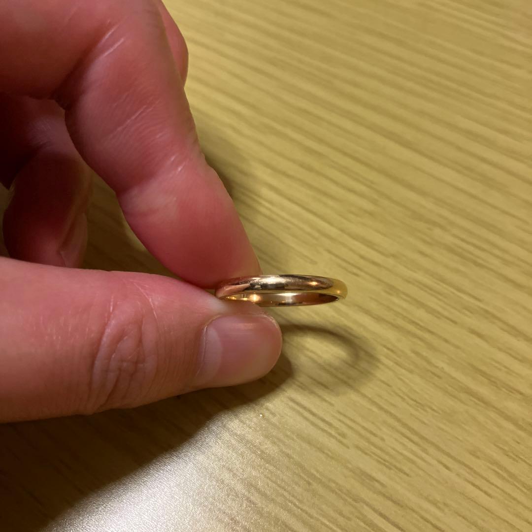k18YG シンプルリング 鍛造