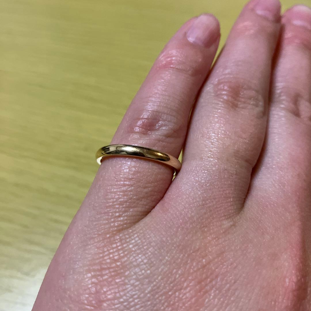 k18YG シンプルリング 鍛造