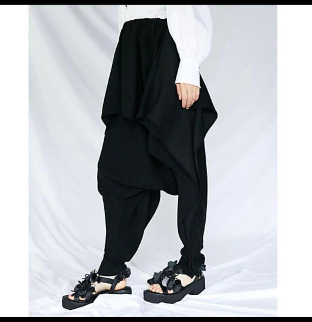 【1/4まで限定値下げ】enfold エンフォルド　黒 ドレープサルエルパンツ