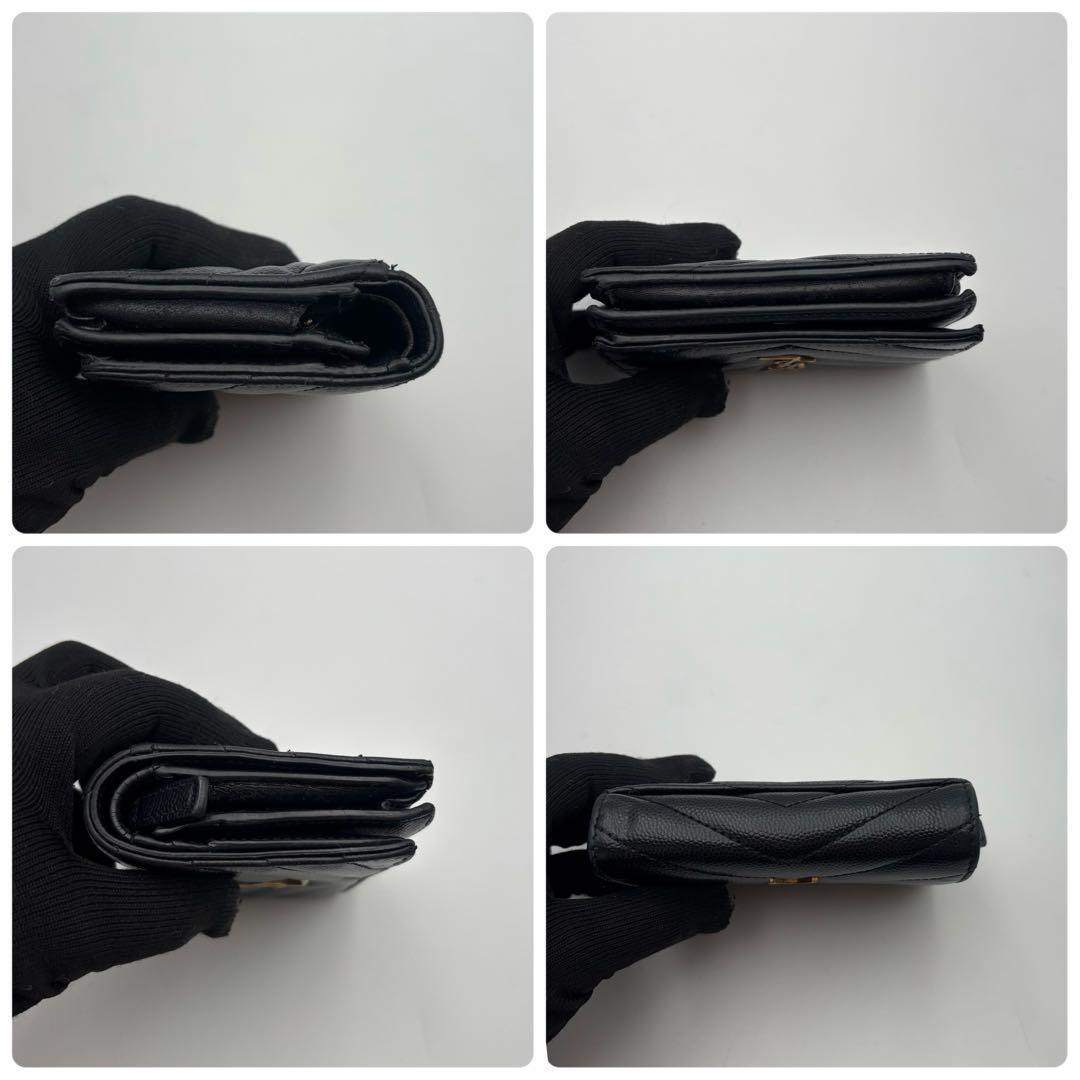 saint laurent 二つ折り財布　カサンドラ　ブラック　キルティング