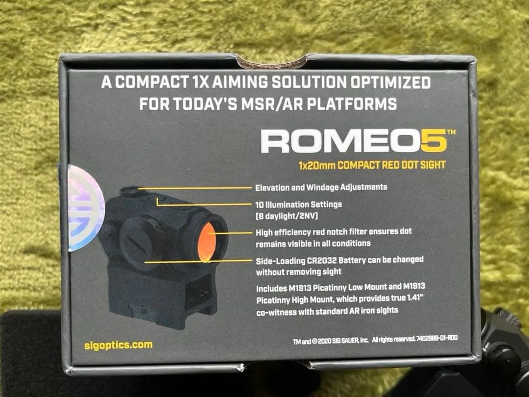 SIG SAUER ROMEO5 ホロサイト　スカラワークタイプマウント付き