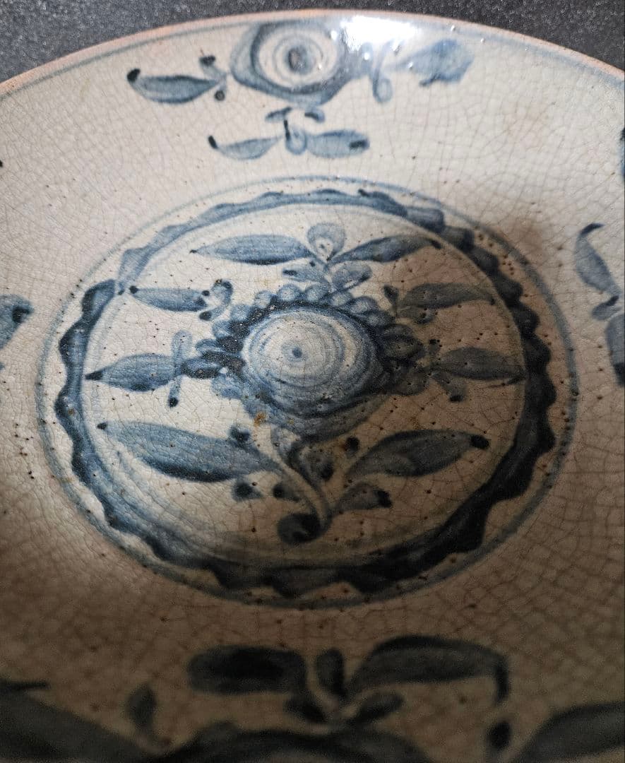 大名品❗】16-17世紀 中国古陶磁 明朝 青華 古染 花