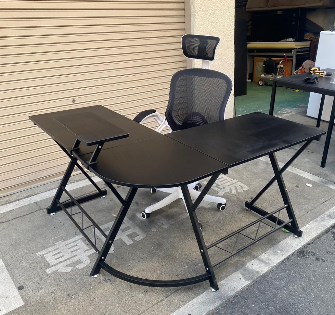 A395◆L字型 パソコンデスク ゲーミングデスク チェアセット