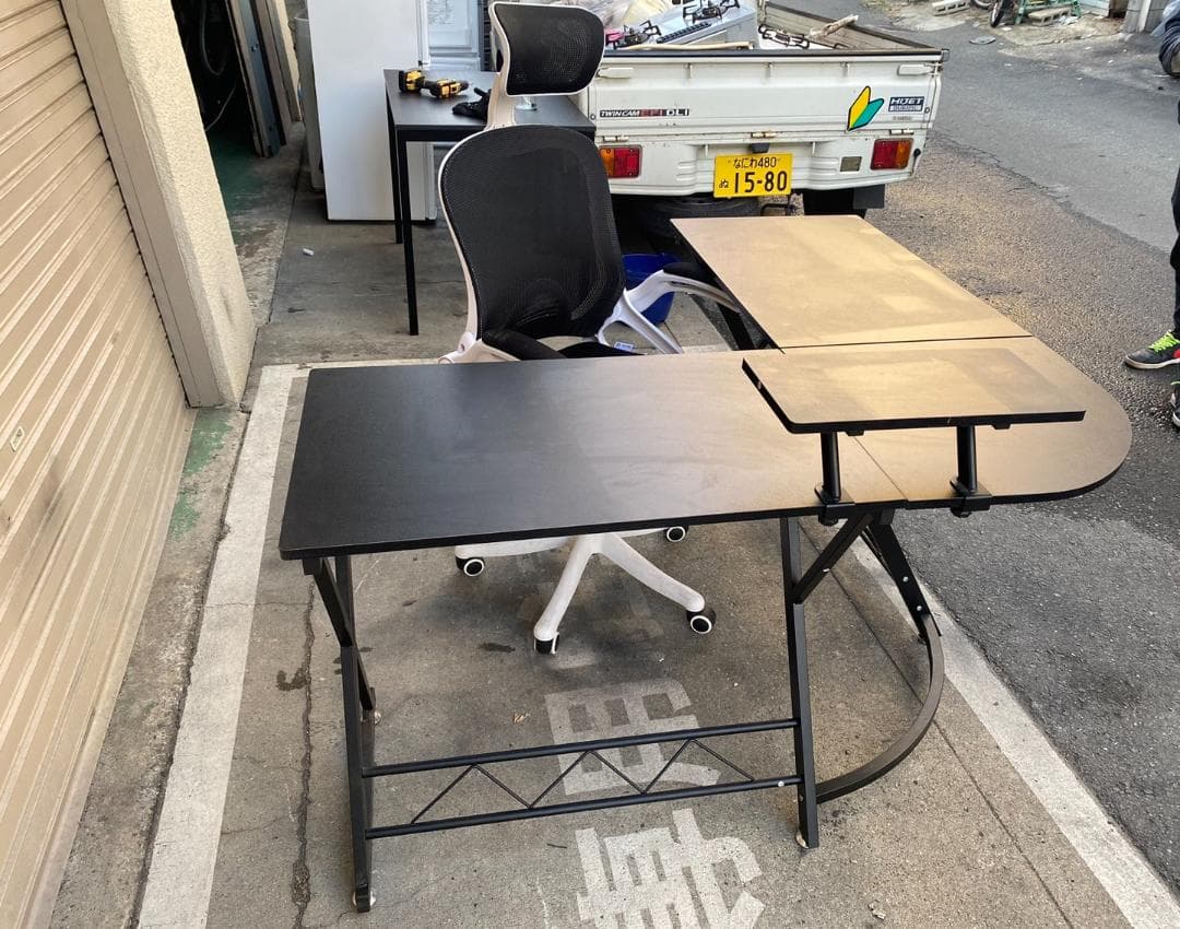 A395◆L字型 パソコンデスク ゲーミングデスク チェアセット