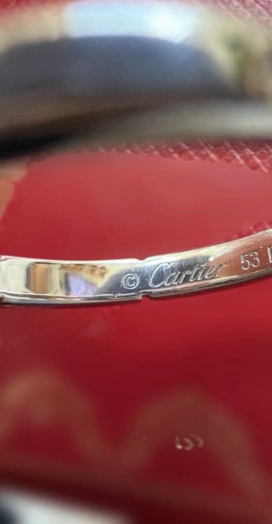 【美品】カルティエ　Cartier マイヨンパンテール　WG ダイヤ付　53