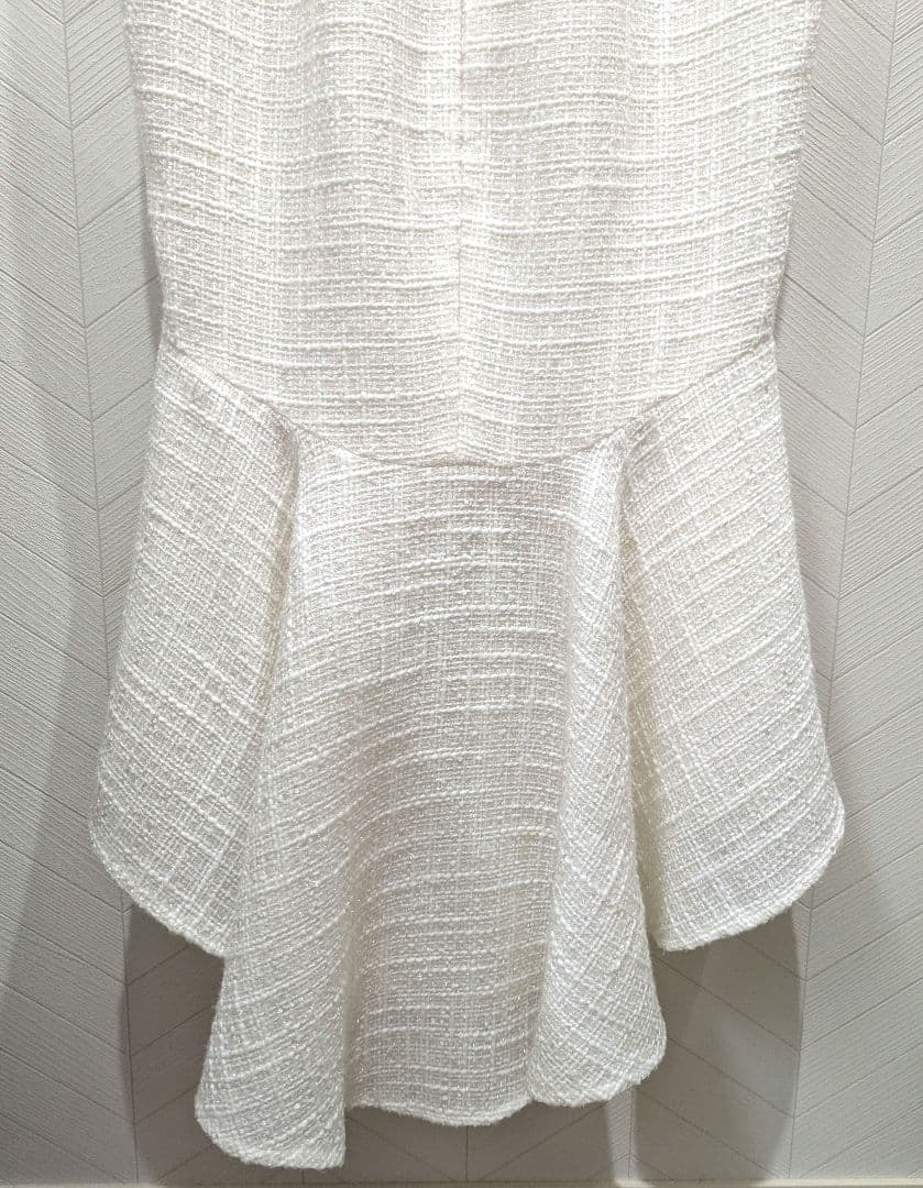 【an】キャバドレス M ホワイト クロスストラップ マーメイド