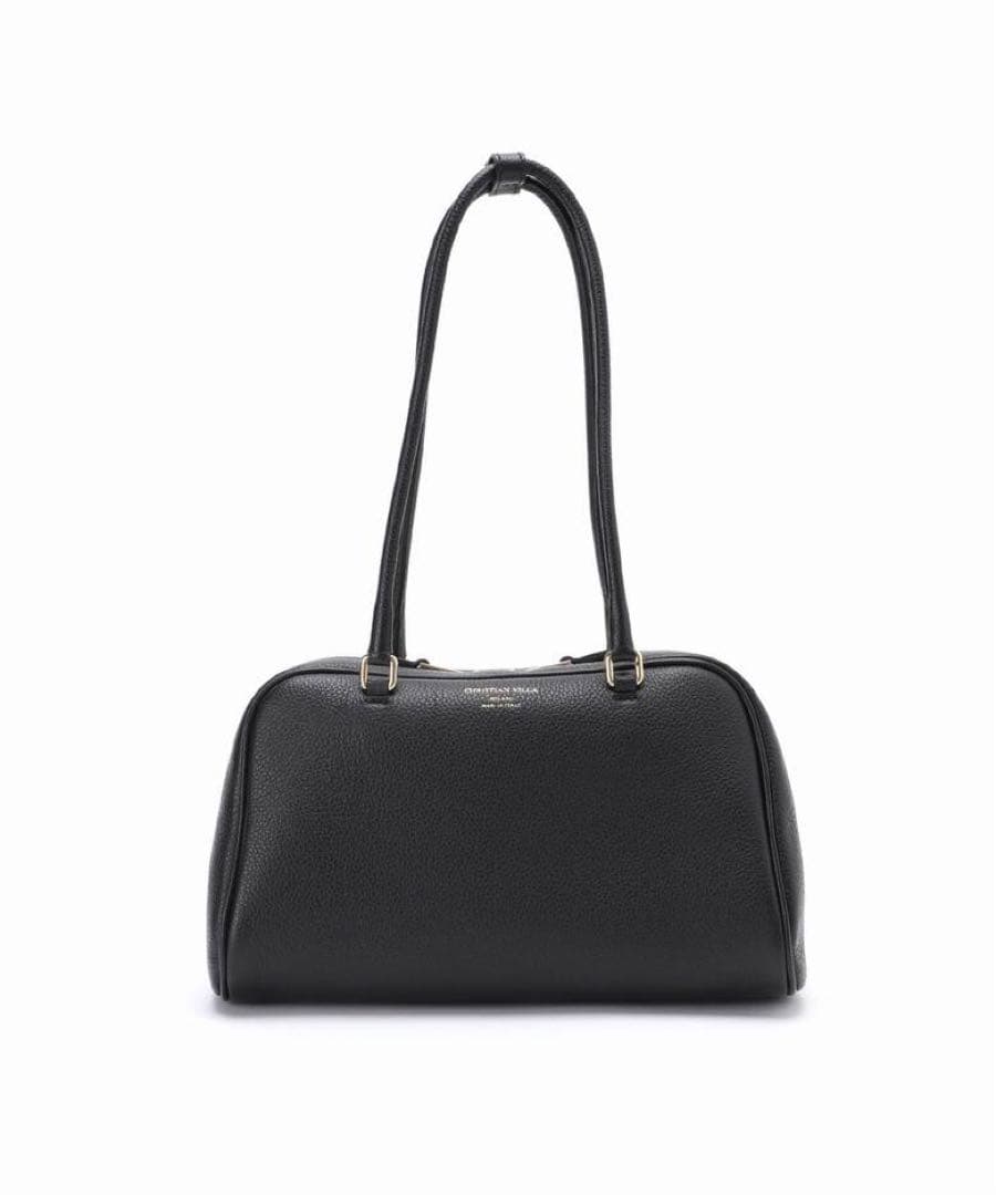 CHRISTIAN VILLA チャーム付きシュリンクレザーハンドバッグ