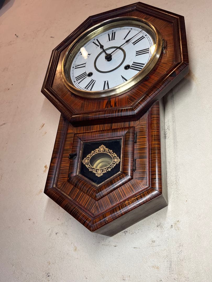 精工舎　八角　刷毛目　柱時計　古時計　振り子　ゼンマイ　ボンボン　レトロ　雑貨