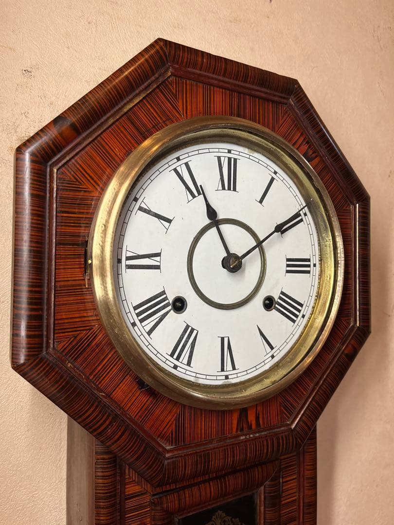 精工舎　八角　刷毛目　柱時計　古時計　振り子　ゼンマイ　ボンボン　レトロ　雑貨
