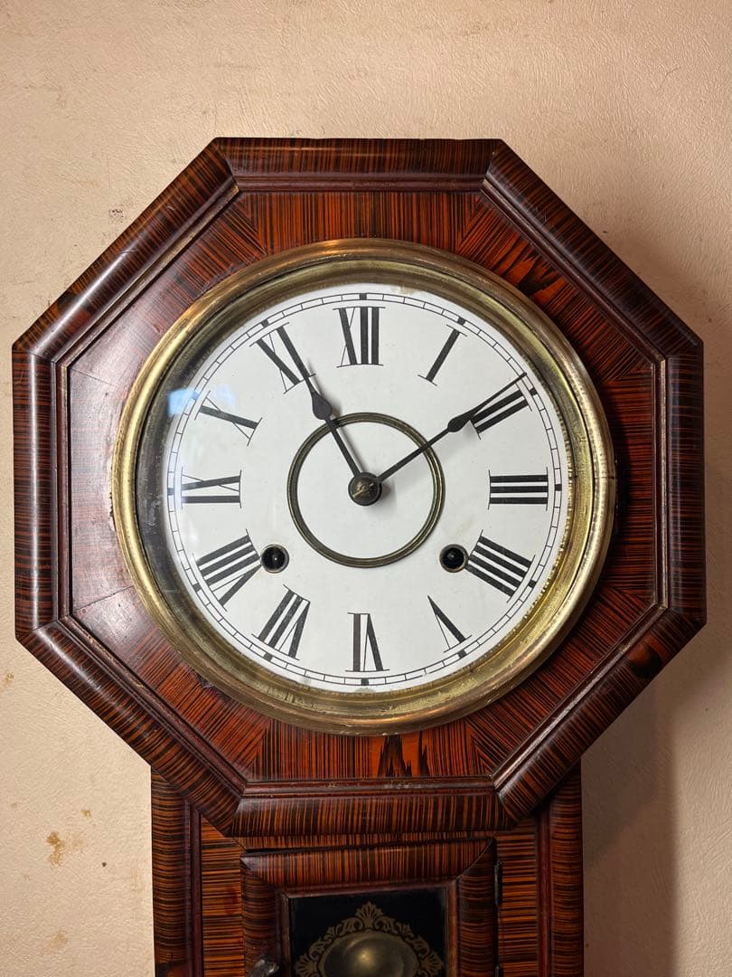 精工舎　八角　刷毛目　柱時計　古時計　振り子　ゼンマイ　ボンボン　レトロ　雑貨