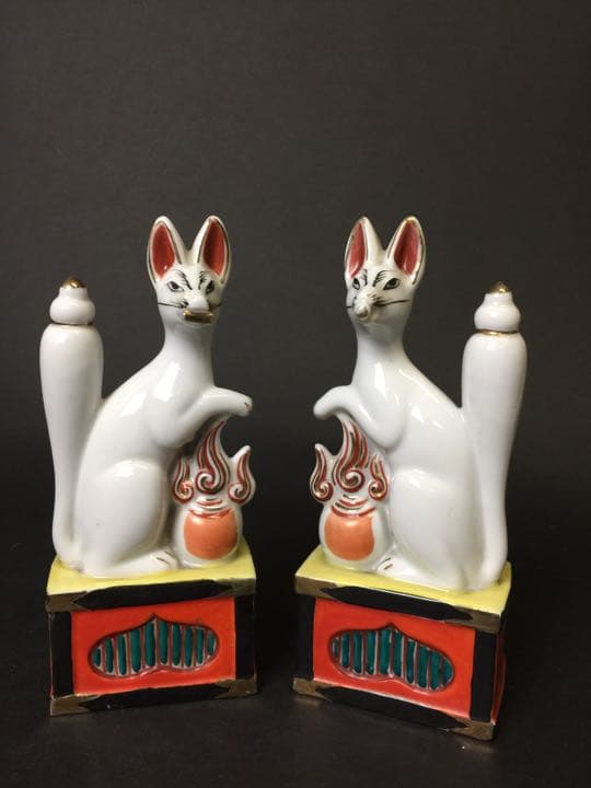 年代物 稲荷様  吉祥 狐さん(きつね) 古美術 宗教美術