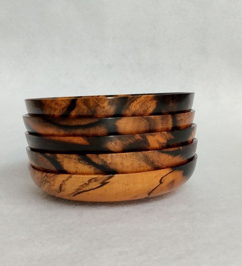 安く 買うホビー・楽器・アート - ◇希少◇ 黒柿の 茶托 5客と岳樺瘤