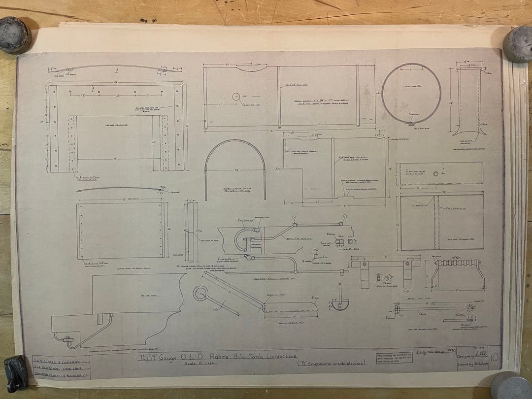 機関車図面大判サイズ#4 0-4-0 ADAMS B4 11sheets