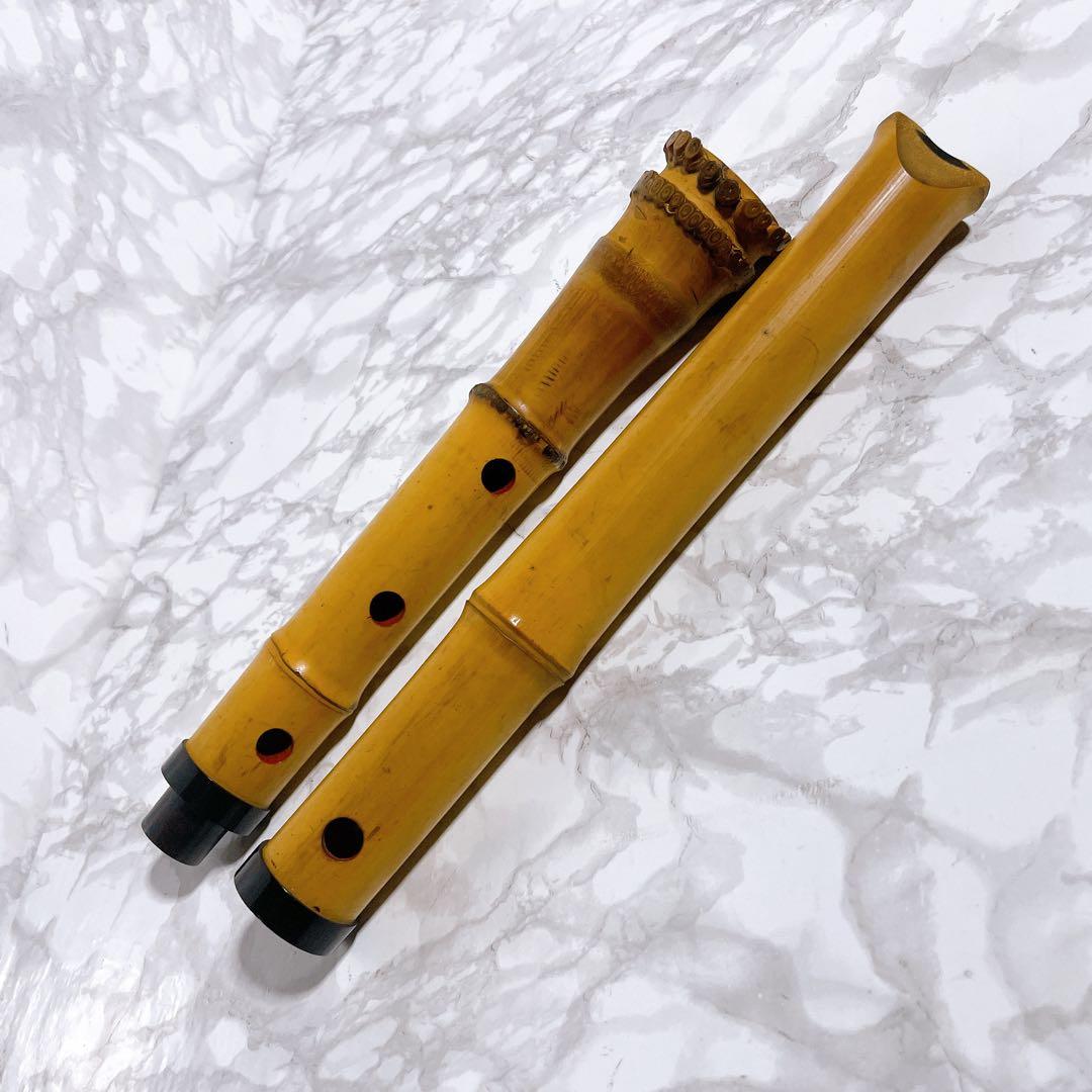 尺八 一尺八寸 在銘 富山 5孔・2分割 和楽器 木