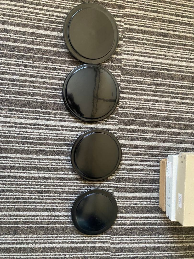 茶道具 塗蓋 黒塗 漆器 水指 替蓋 一文字　まとめ　4点　木製　未使用