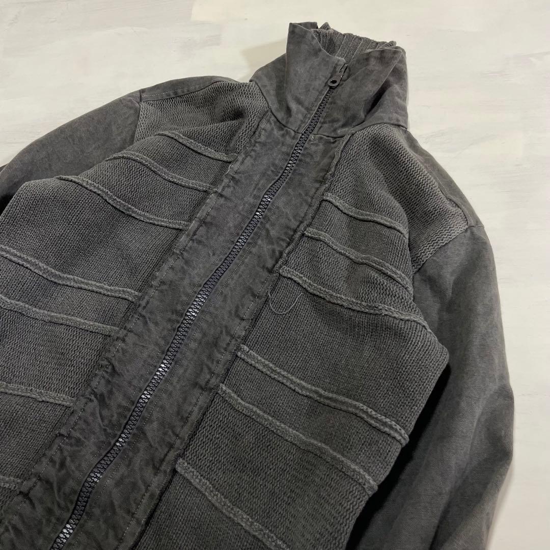 レア ripvanwinkle ニット ダック地 切り替え　シングルライダース