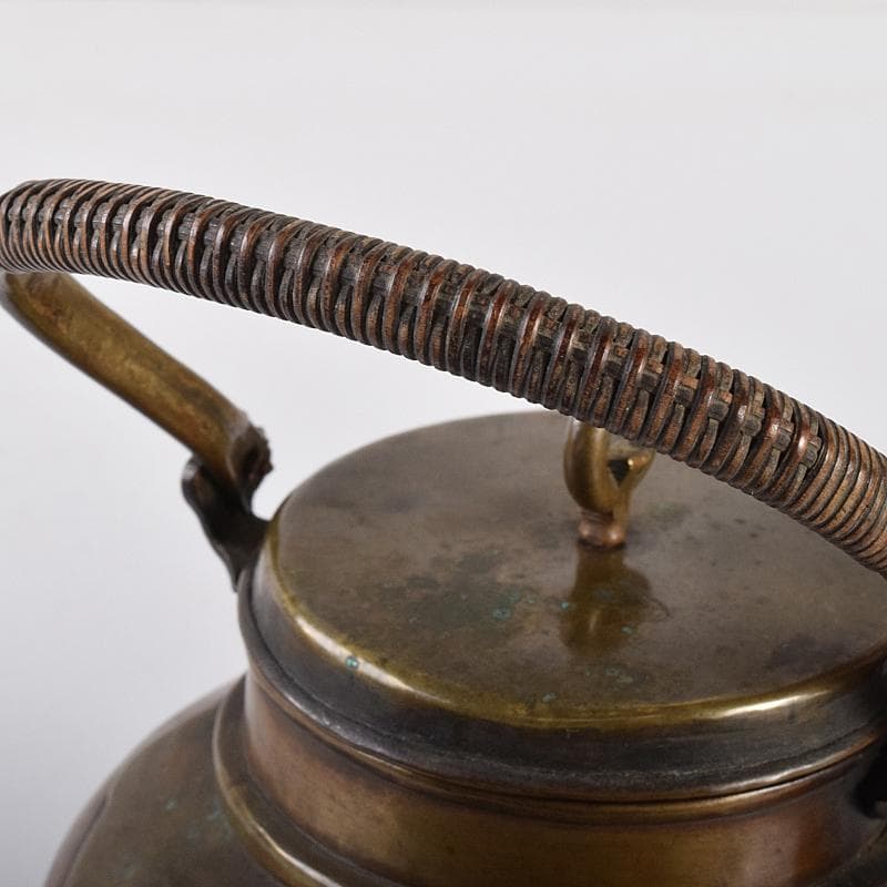 煎茶道具 黄銅 湯沸し 急須 時代箱付 D R7771