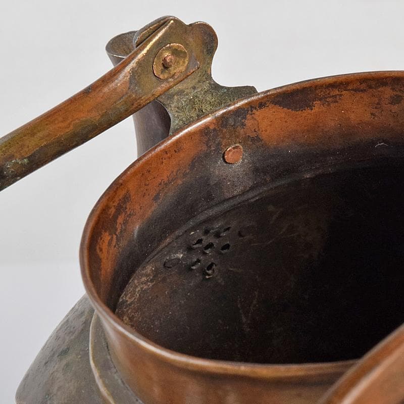 煎茶道具 黄銅 湯沸し 急須 時代箱付 D R7771