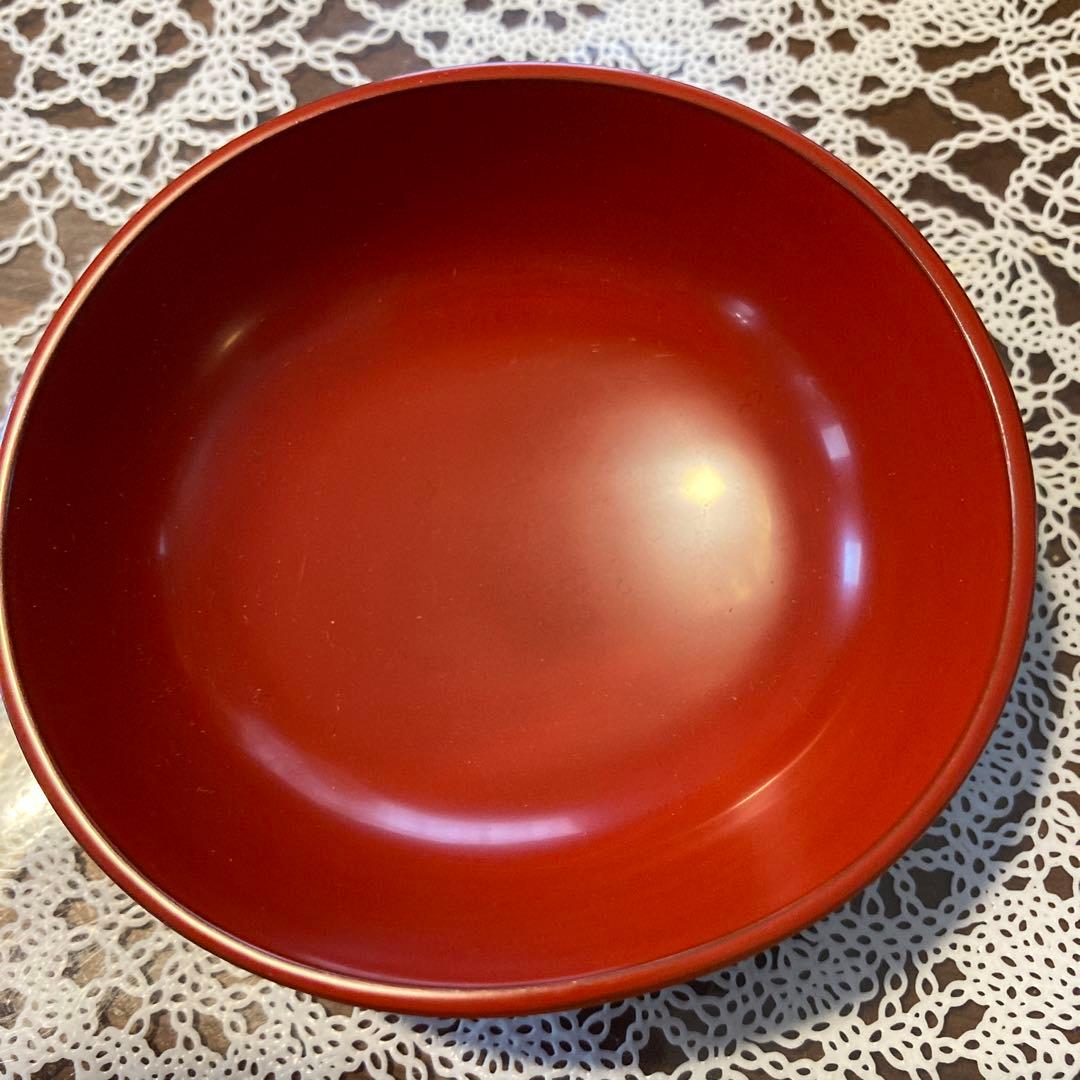 鈴木睦美 氏作 漆器 浅い朱盃 木箱付き