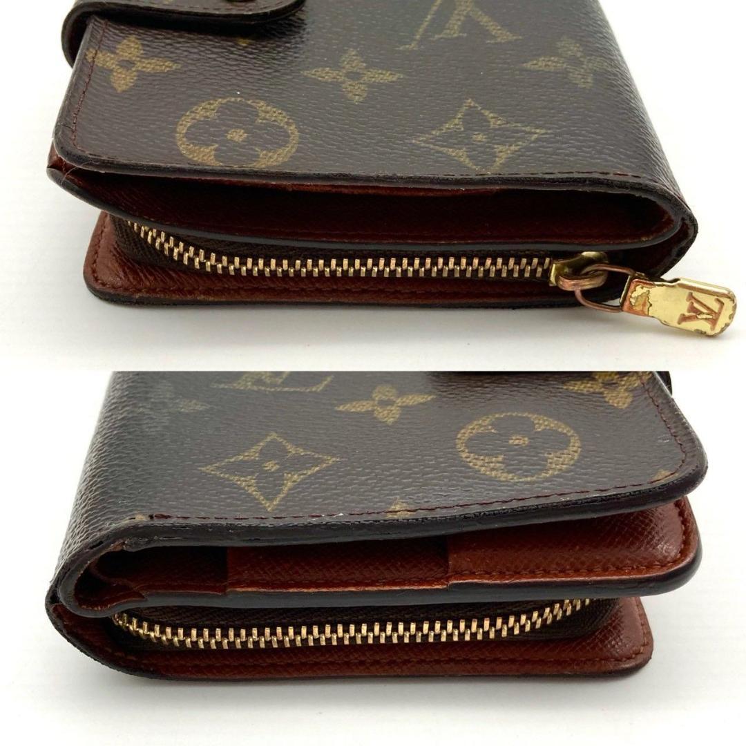 ルイヴィトン 二つ折り財布 コンパクトジップ モノグラム ブラウン